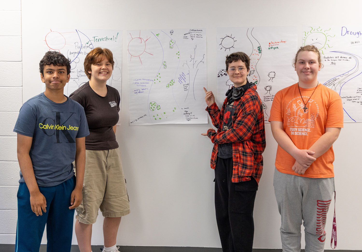 Students with their project