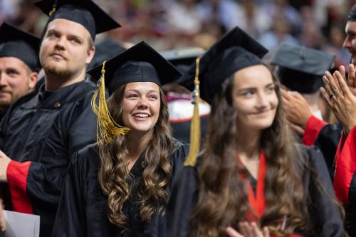 Graduates in caps and gowns