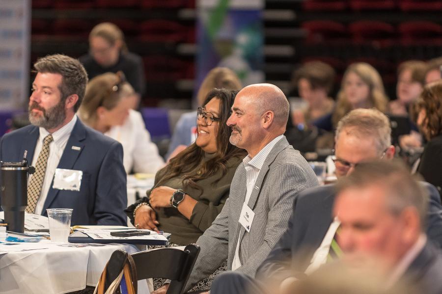 People sitting at forum