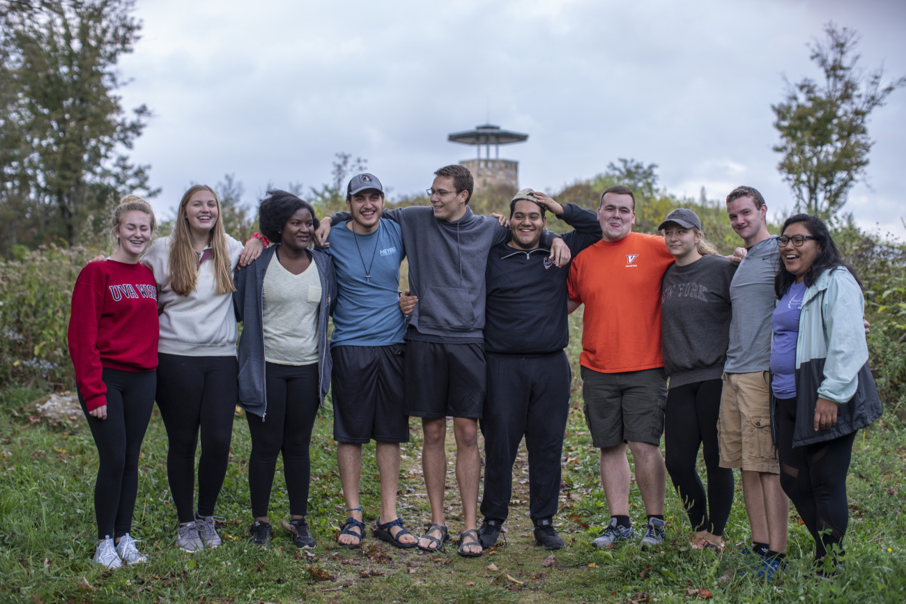 Group of students at High Knob Tower