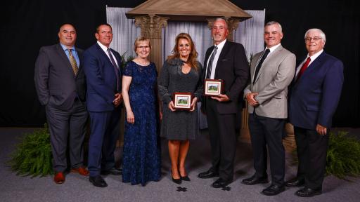 From left to right are Nick England Memorial Scholarship Foundation Board member Ron Elkins and Nick England Memorial Scholarship Foundation Board member Jeff Elkins, UVA Wise Chancellor Donna P. Henry, Jennifer England, Nick England Memorial Scholarship Foundation President Robert England, Nick England Memorial Scholarship Foundation Board Members Russ Cyphers and the late Jim Hughes.