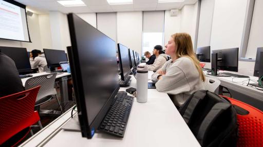 Students in classroom with computers